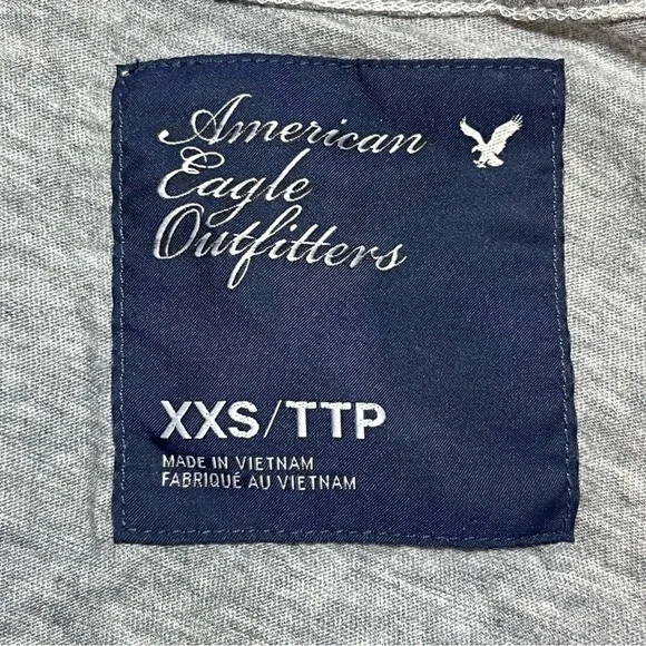 American Eagle Shirt Womens XXS Gray Lightweight Long Sleeve Pullover - Picture 3 of 7